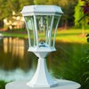 Gama Sonic Victorian Bulb Solar Light w/GS Solar Light Bulb, Wall/Pier/3 in. Fitter Mounts, White 94B233